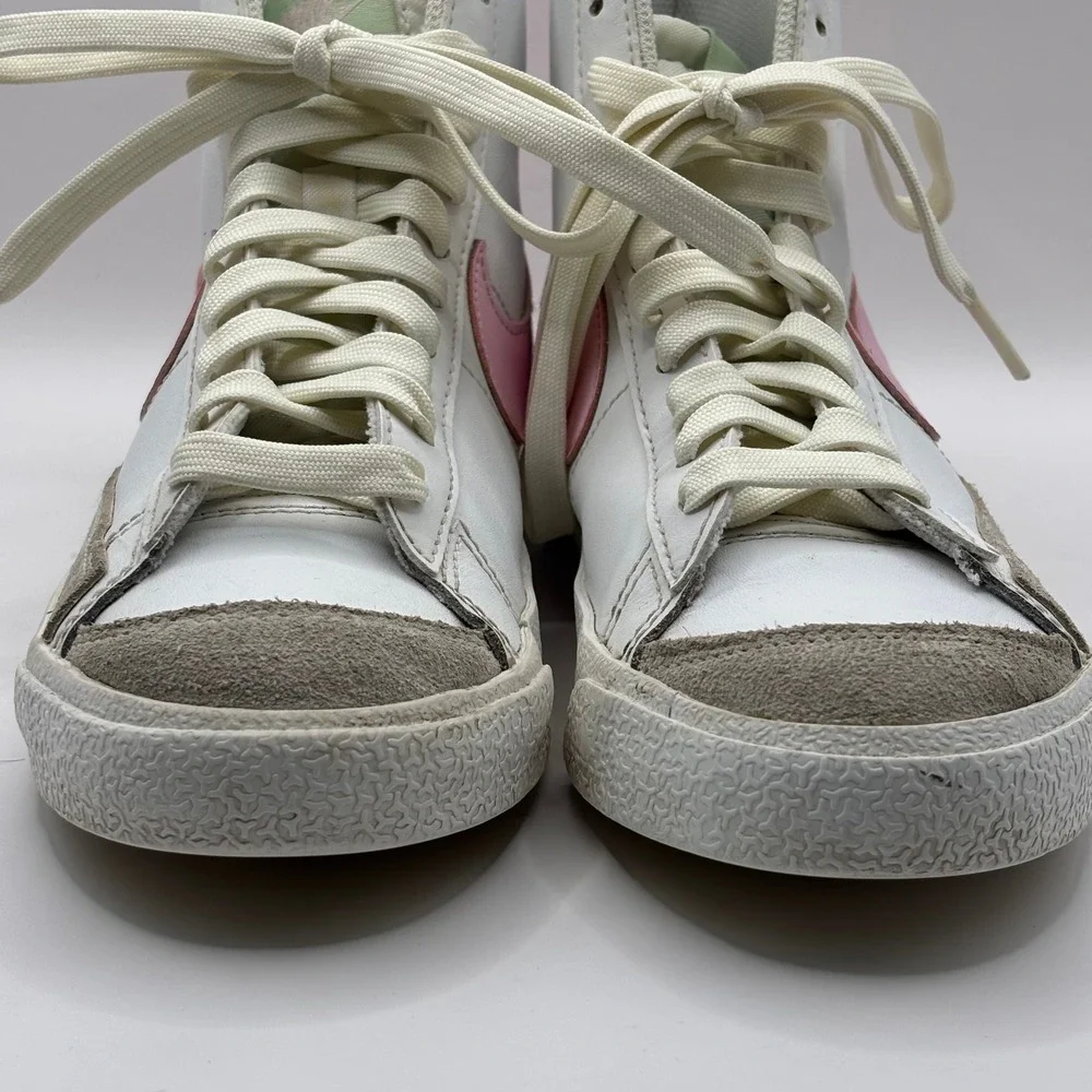 Nike Blazer Mid 77 GS White Pink Foam Suede Sneakers DA4086-106 Kids 4Y